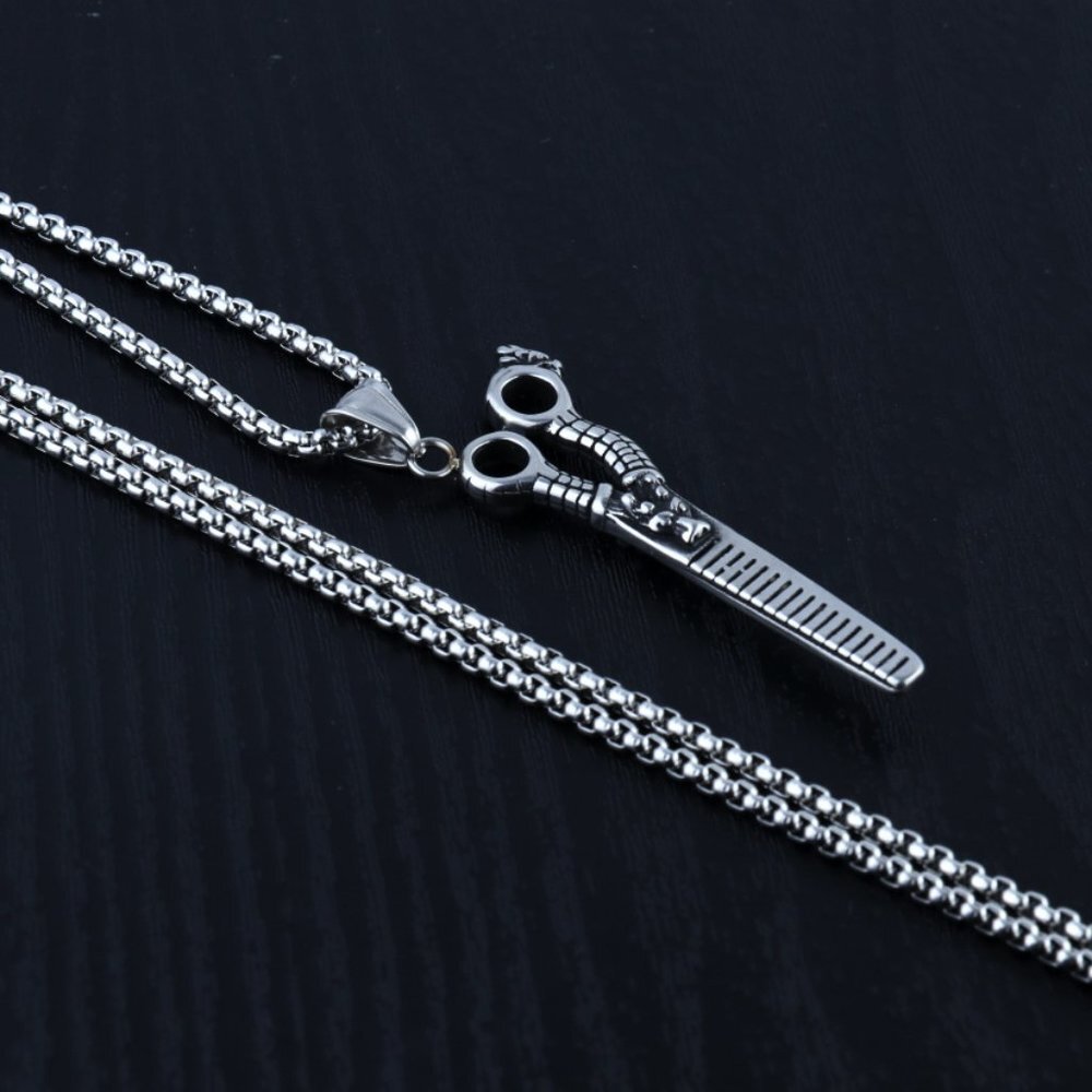 ❤️Fashion domineering scissors pendant necklace for women/men, N90201P225 - Picture 5 of 8
